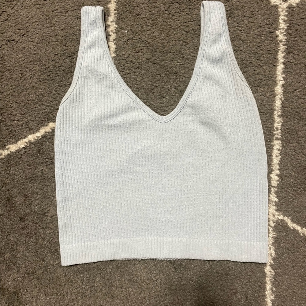 Free People light blue ribbed tank top